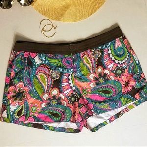Old Navy Brown Elastic Waist Tropical Swim Shorts